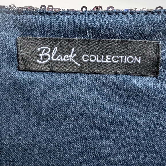 ASOS stunning midnight navy oasis sequin dress size S - Picture 5 of 12